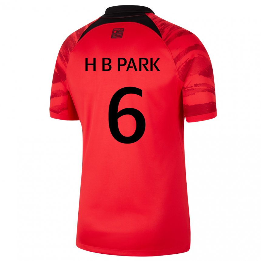 Mænd Sydkoreas Park Hyeon Bin #6 Rød Sort Hjemmebane Spillertrøjer 22-24 Trøje T-shirt