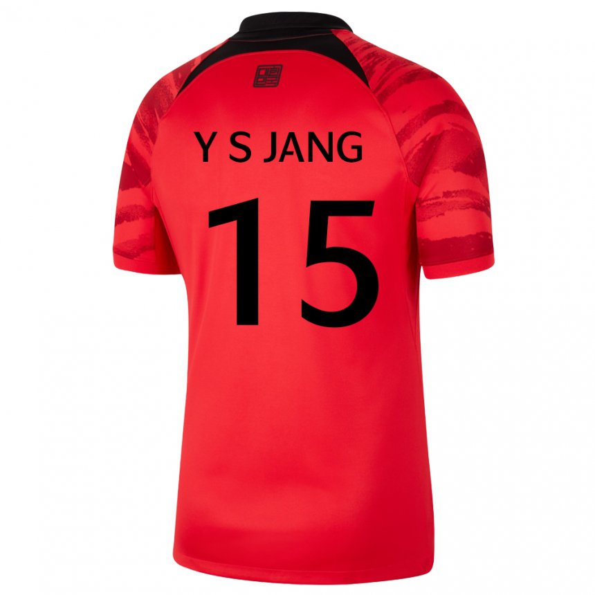 Mænd Sydkoreas Jang Yun Sik #15 Rød Sort Hjemmebane Spillertrøjer 22-24 Trøje T-shirt