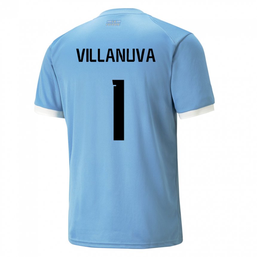 Mænd Uruguays Josefina Villanuva #1 Blå Hjemmebane Spillertrøjer 22-24 Trøje T-shirt