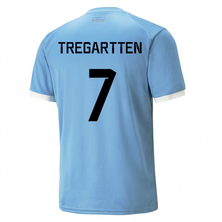 Mænd Uruguays Stephanie Tregartten #7 Blå Hjemmebane Spillertrøjer 22-24 Trøje T-shirt