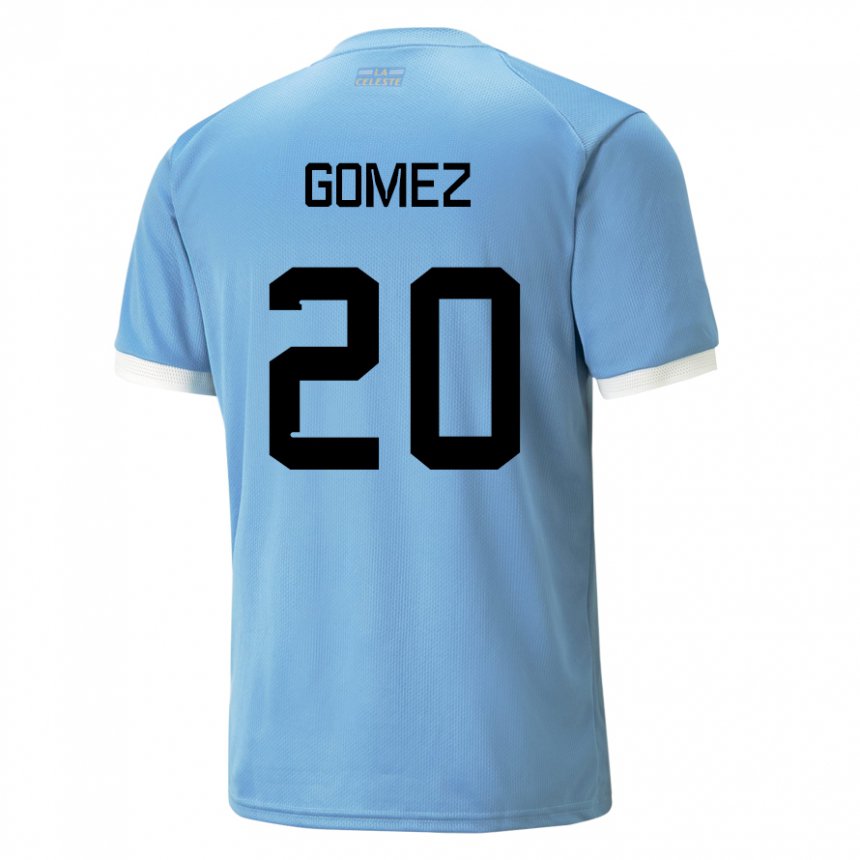 Mænd Uruguays Luciana Gomez #20 Blå Hjemmebane Spillertrøjer 22-24 Trøje T-shirt