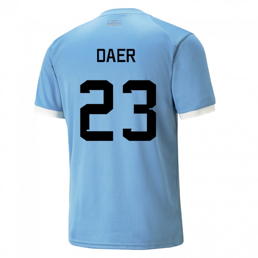 Mænd Uruguays Zulma Daer #23 Blå Hjemmebane Spillertrøjer 22-24 Trøje T-shirt