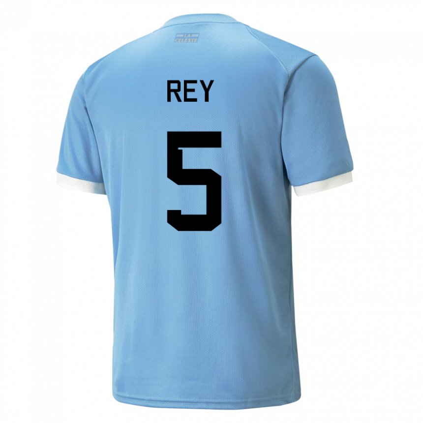 Mænd Uruguays Rodrigo Rey #5 Blå Hjemmebane Spillertrøjer 22-24 Trøje T-shirt