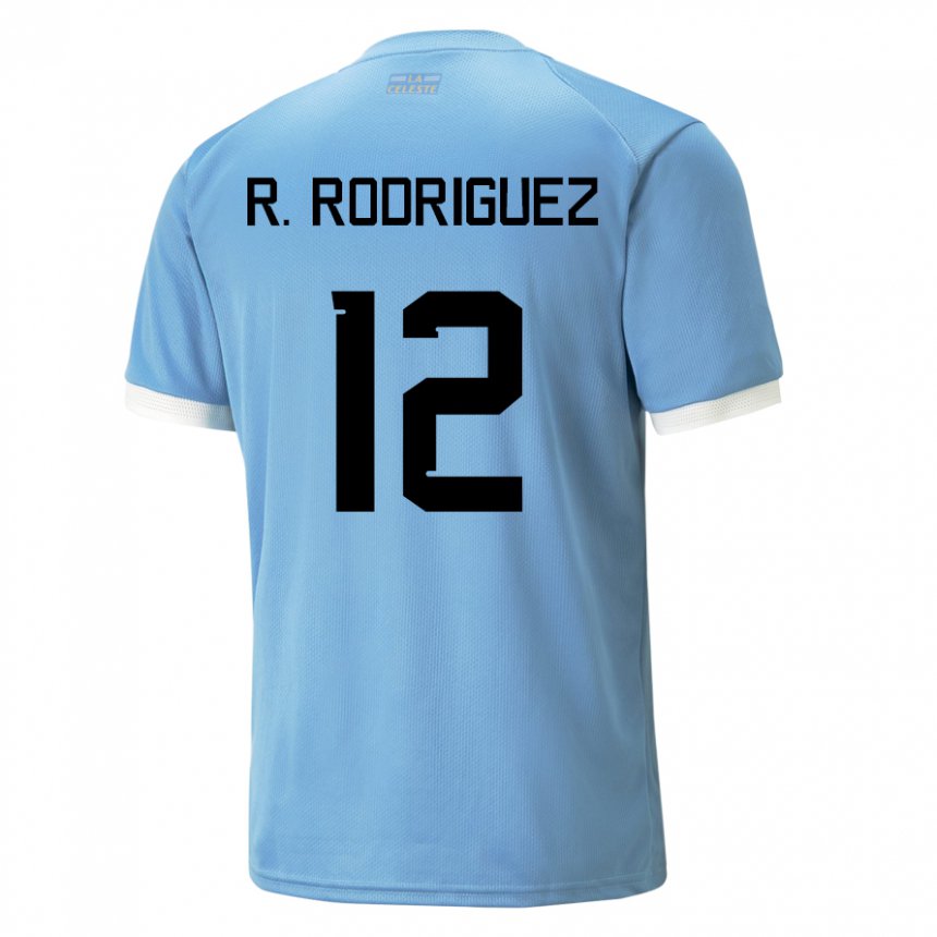 Mænd Uruguays Randall Rodriguez #12 Blå Hjemmebane Spillertrøjer 22-24 Trøje T-shirt