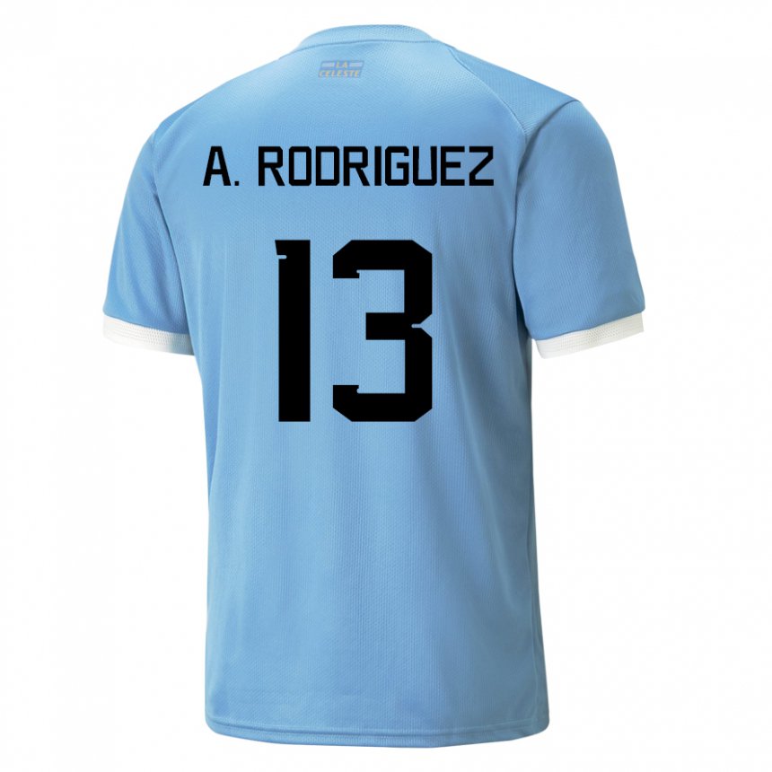 Mænd Uruguays Agustin Rodriguez #13 Blå Hjemmebane Spillertrøjer 22-24 Trøje T-shirt