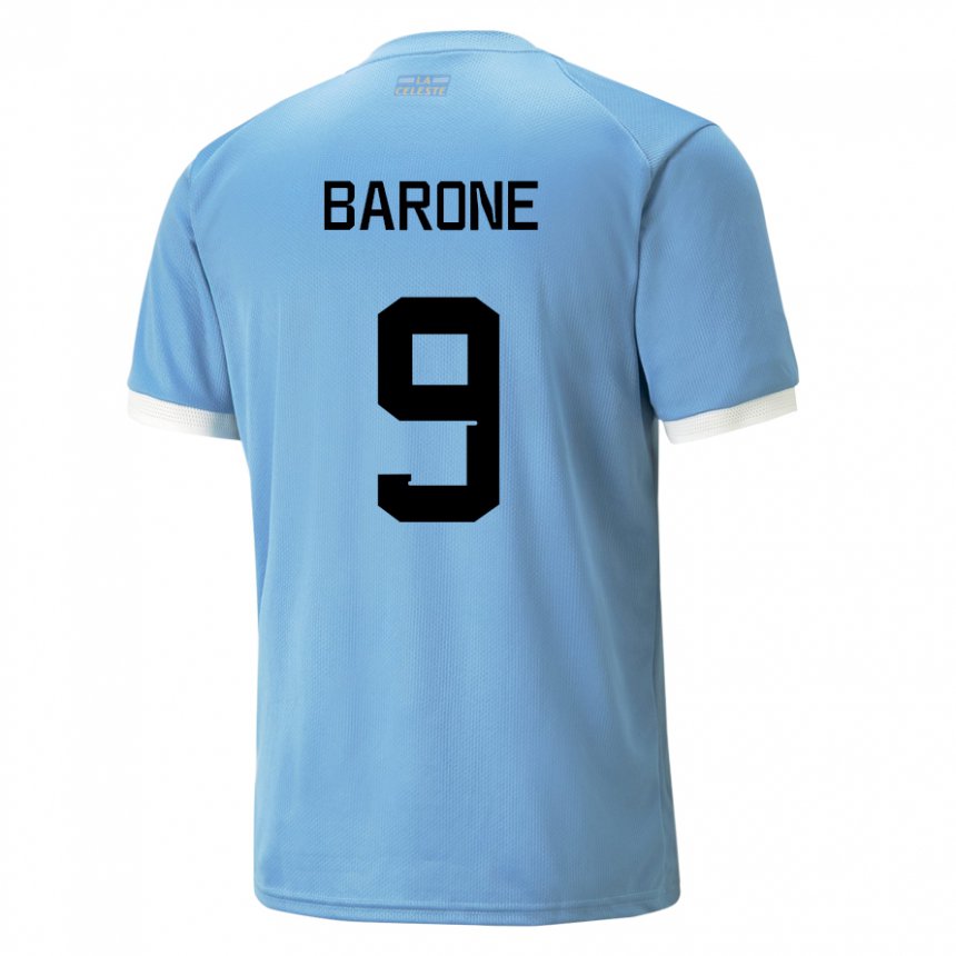 Mænd Uruguays Faustino Barone #9 Blå Hjemmebane Spillertrøjer 22-24 Trøje T-shirt