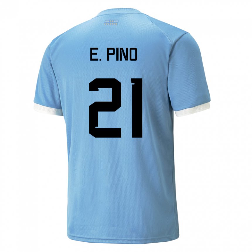 Mænd Uruguays Emiliano Del Pino #21 Blå Hjemmebane Spillertrøjer 22-24 Trøje T-shirt