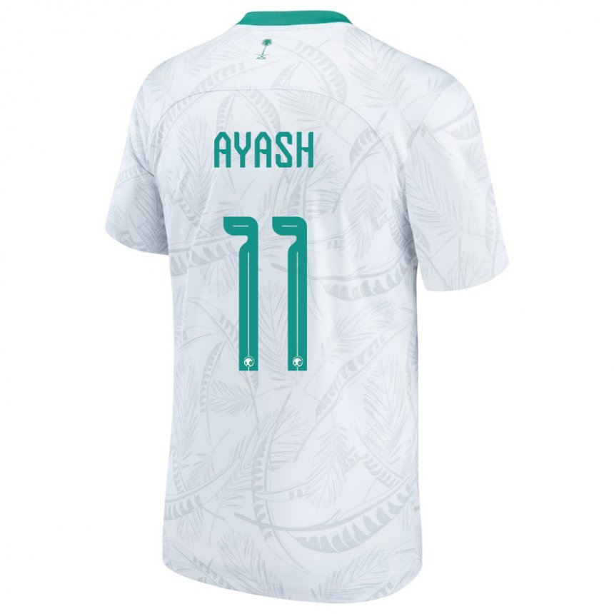 Mænd Saudi-arabiens Ziyad Ayash #11 Hvid Hjemmebane Spillertrøjer 22-24 Trøje T-shirt