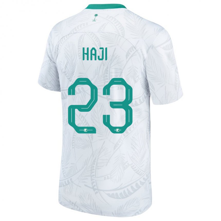 Mænd Saudi-arabiens Talal Haji #23 Hvid Hjemmebane Spillertrøjer 22-24 Trøje T-shirt