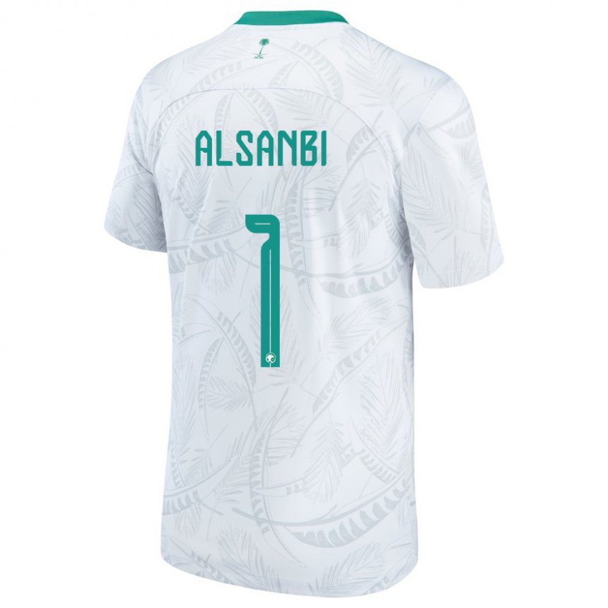 Mænd Saudi-arabiens Abdulrahman Alsanbi #1 Hvid Hjemmebane Spillertrøjer 22-24 Trøje T-shirt