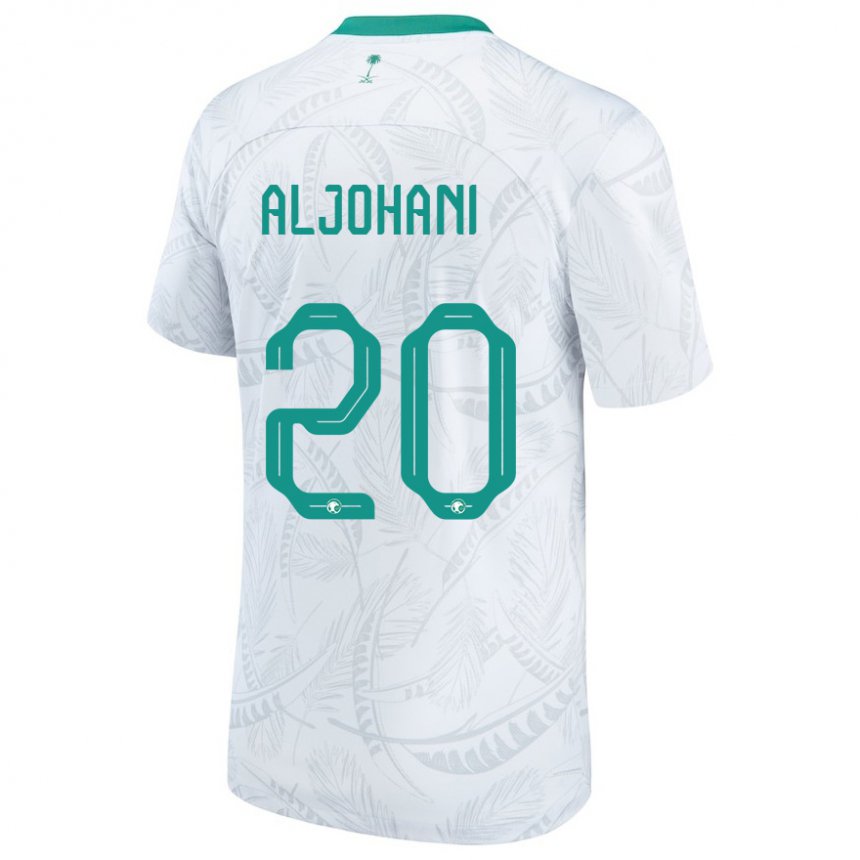 Mænd Saudi-arabiens Ziyad Aljohani #20 Hvid Hjemmebane Spillertrøjer 22-24 Trøje T-shirt