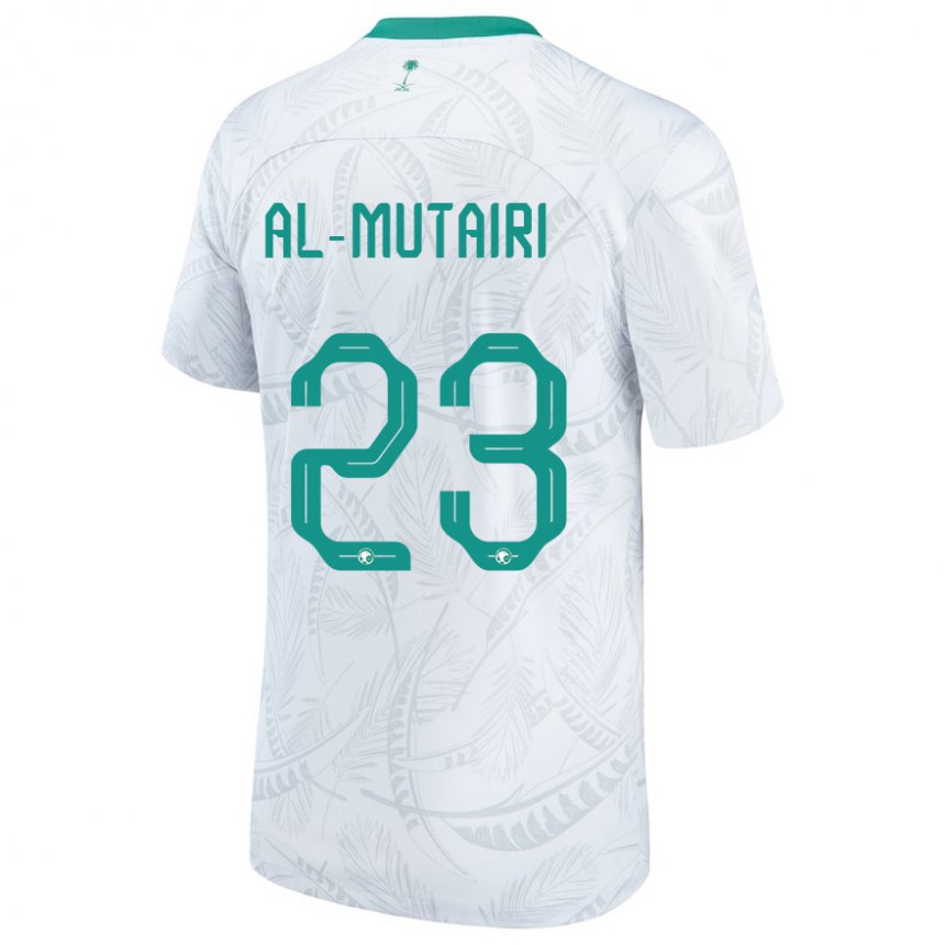 Mænd Saudi-arabiens Turki Al Mutairi #23 Hvid Hjemmebane Spillertrøjer 22-24 Trøje T-shirt