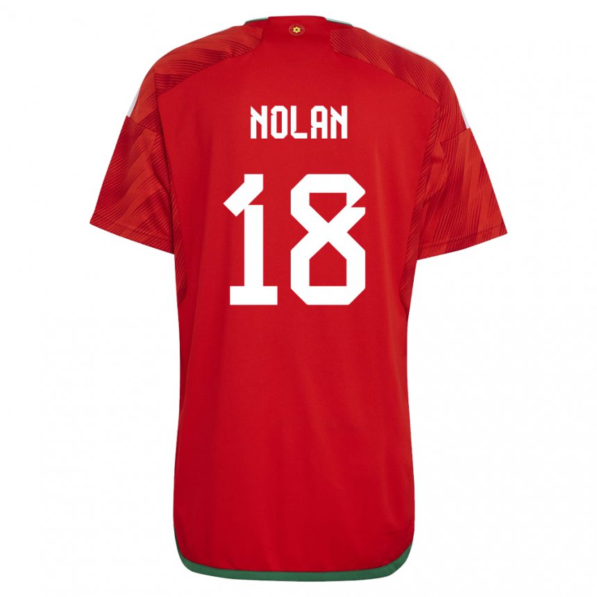 Mænd Wales Kylie Nolan #18 Rød Hjemmebane Spillertrøjer 22-24 Trøje T-shirt