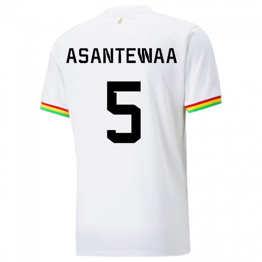 Mænd Ghanas Grace Asantewaa #5 Hvid Hjemmebane Spillertrøjer 22-24 Trøje T-shirt