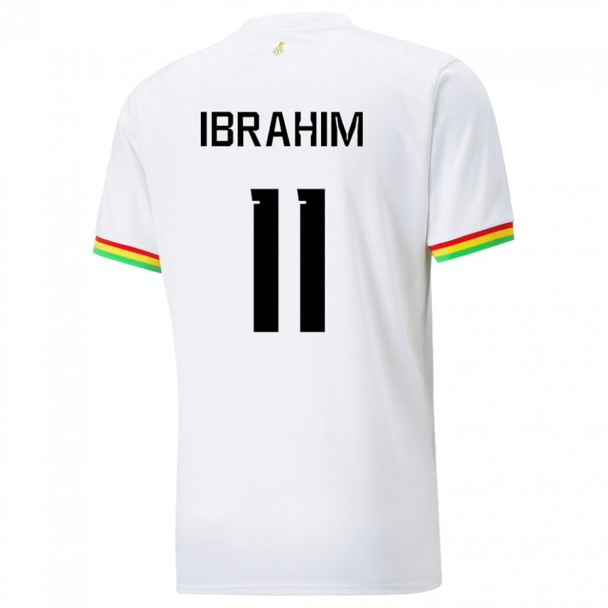 Mænd Ghanas Zubairu Ibrahim #11 Hvid Hjemmebane Spillertrøjer 22-24 Trøje T-shirt