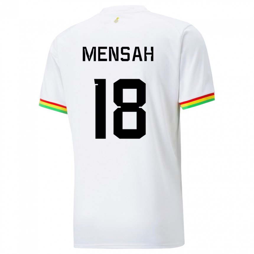 Mænd Ghanas Isaac Mensah #18 Hvid Hjemmebane Spillertrøjer 22-24 Trøje T-shirt