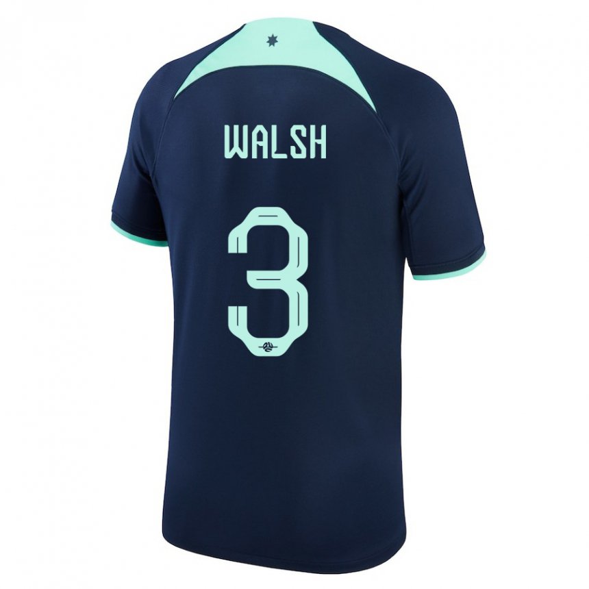 Mænd Australiens Daniel Walsh #3 Mørkeblå Udebane Spillertrøjer 22-24 Trøje T-shirt