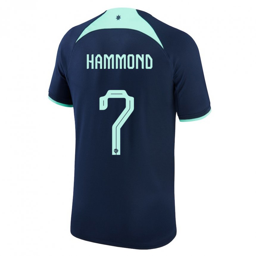 Mænd Australiens Tristan Hammond #7 Mørkeblå Udebane Spillertrøjer 22-24 Trøje T-shirt