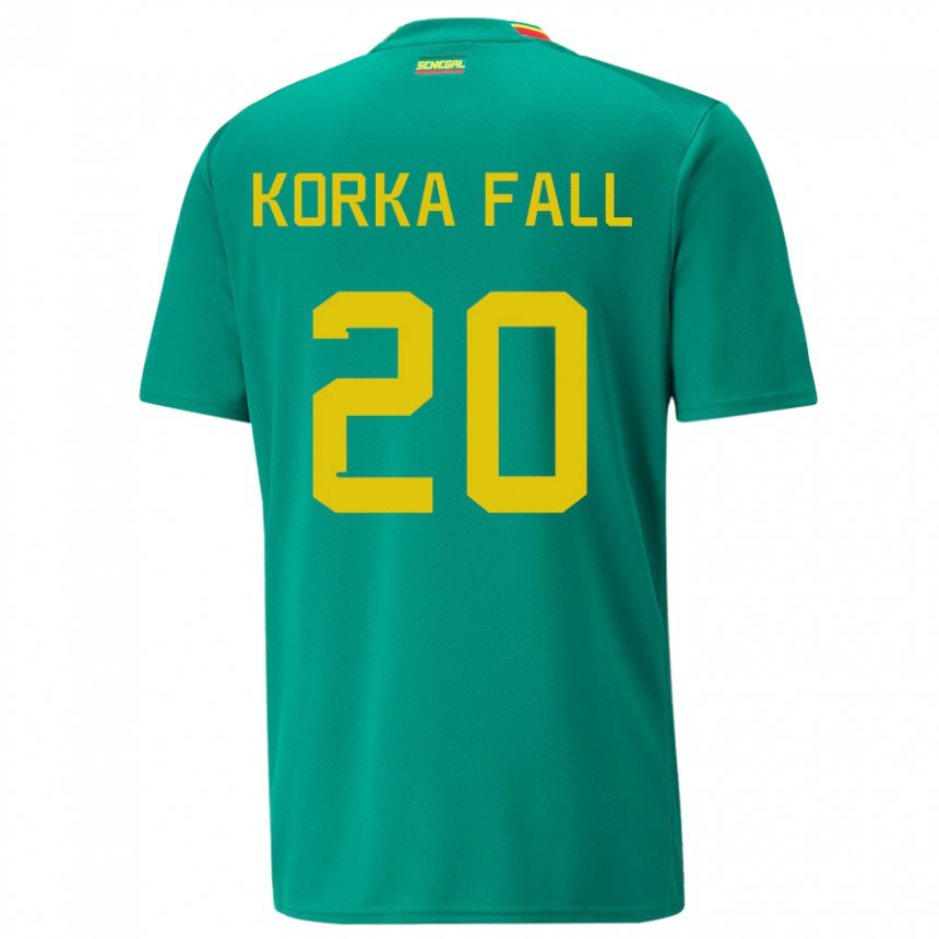 Mænd Senegals Korka Fall #20 Grøn Udebane Spillertrøjer 22-24 Trøje T-shirt