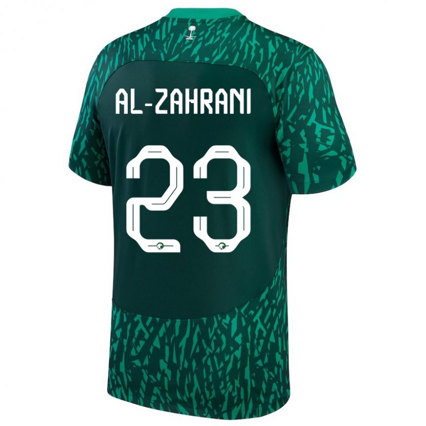 Mænd Saudi-arabiens Tahani Al Zahrani #23 Dark Grøn Udebane Spillertrøjer 22-24 Trøje T-shirt