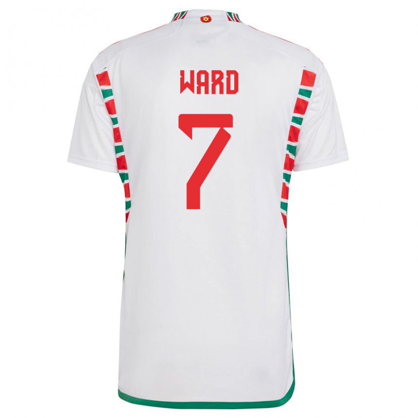 Mænd Wales Helen Ward #7 Hvid Udebane Spillertrøjer 22-24 Trøje T-shirt