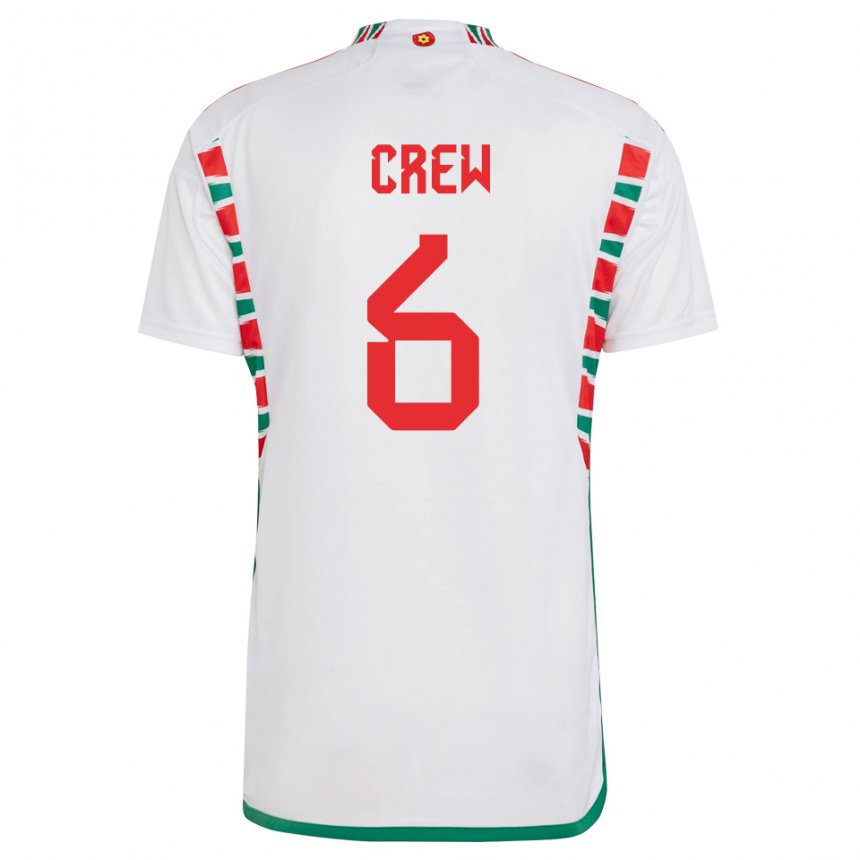 Mænd Wales Charlie Crew #6 Hvid Udebane Spillertrøjer 22-24 Trøje T-shirt