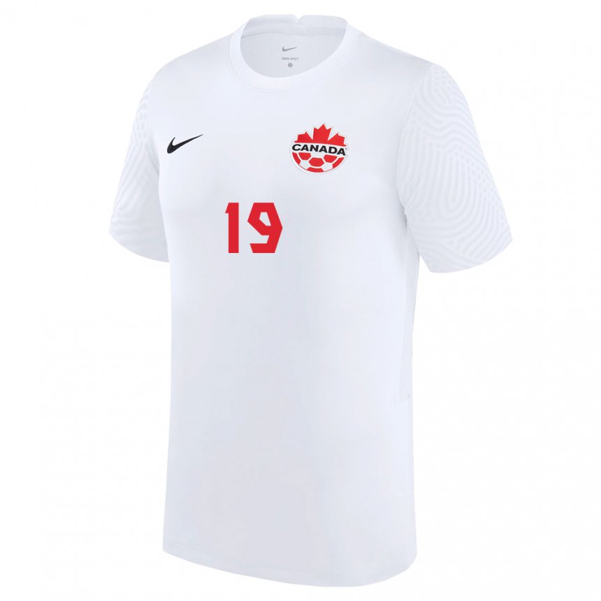 Mænd Canadas Adriana Leon #19 Hvid Udebane Spillertrøjer 22-24 Trøje T-shirt