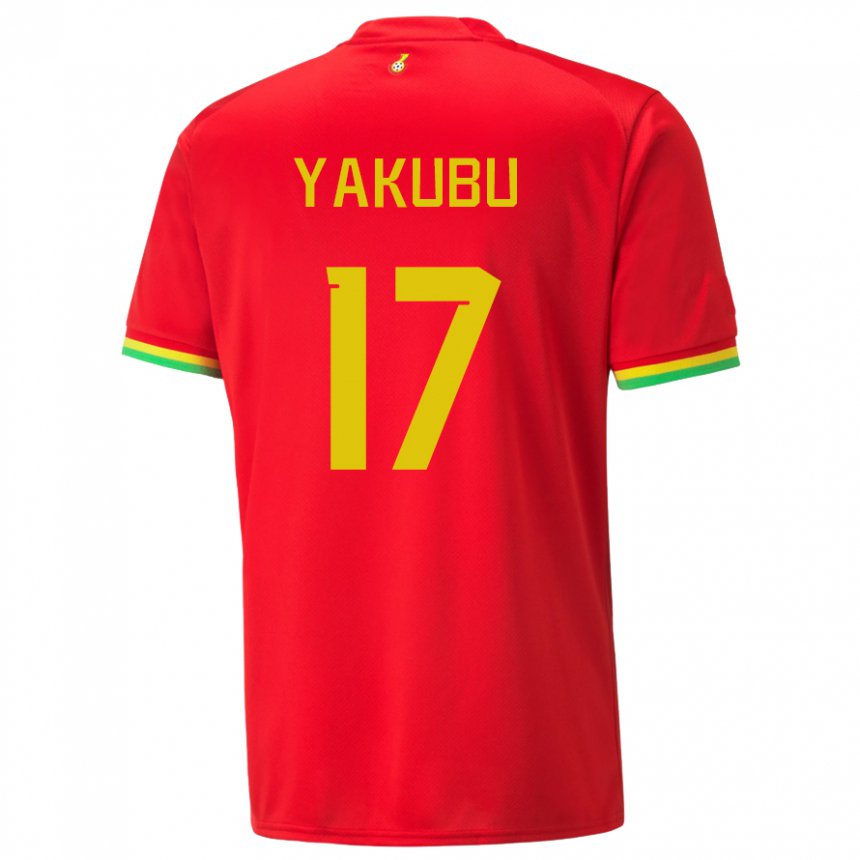 Mænd Ghanas Mustapha Yakubu #17 Rød Udebane Spillertrøjer 22-24 Trøje T-shirt