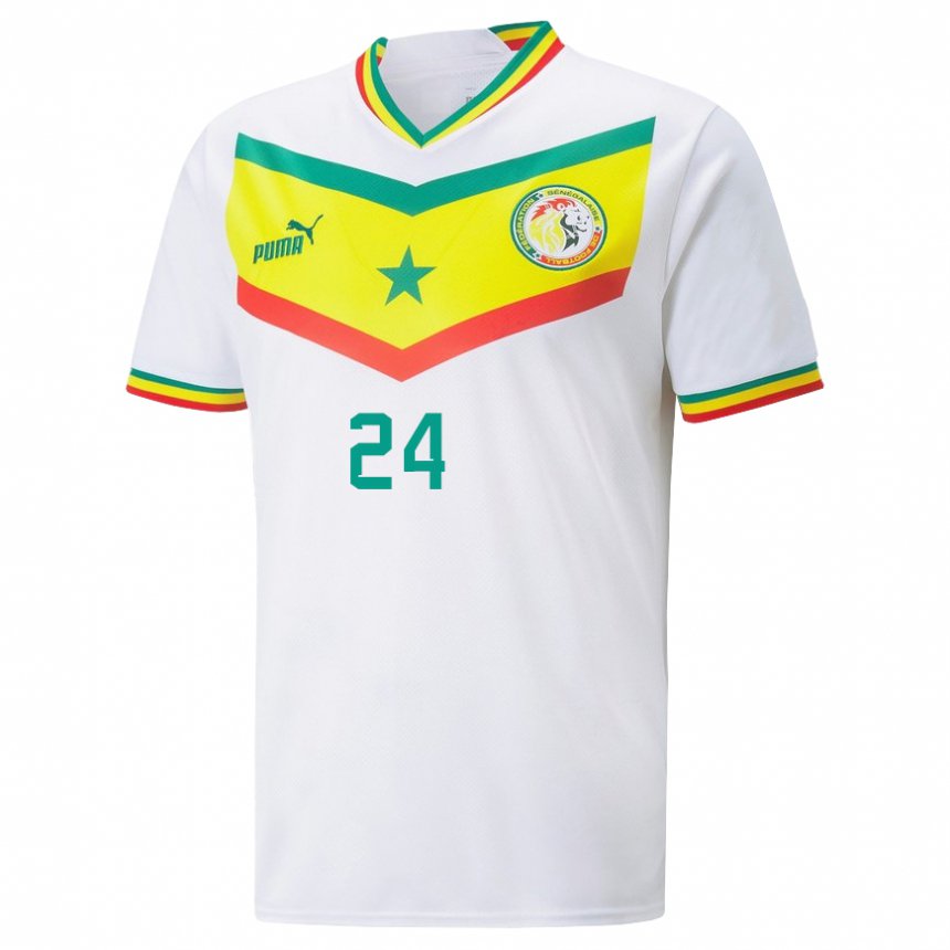 Kvinder Senegals Coumba Sylla Mbodji #24 Hvid Hjemmebane Spillertrøjer 22-24 Trøje T-shirt