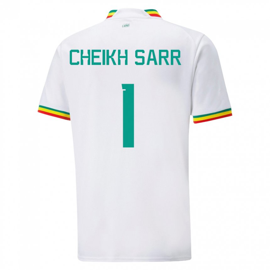 Kvinder Senegals Cheikh Sarr #1 Hvid Hjemmebane Spillertrøjer 22-24 Trøje T-shirt