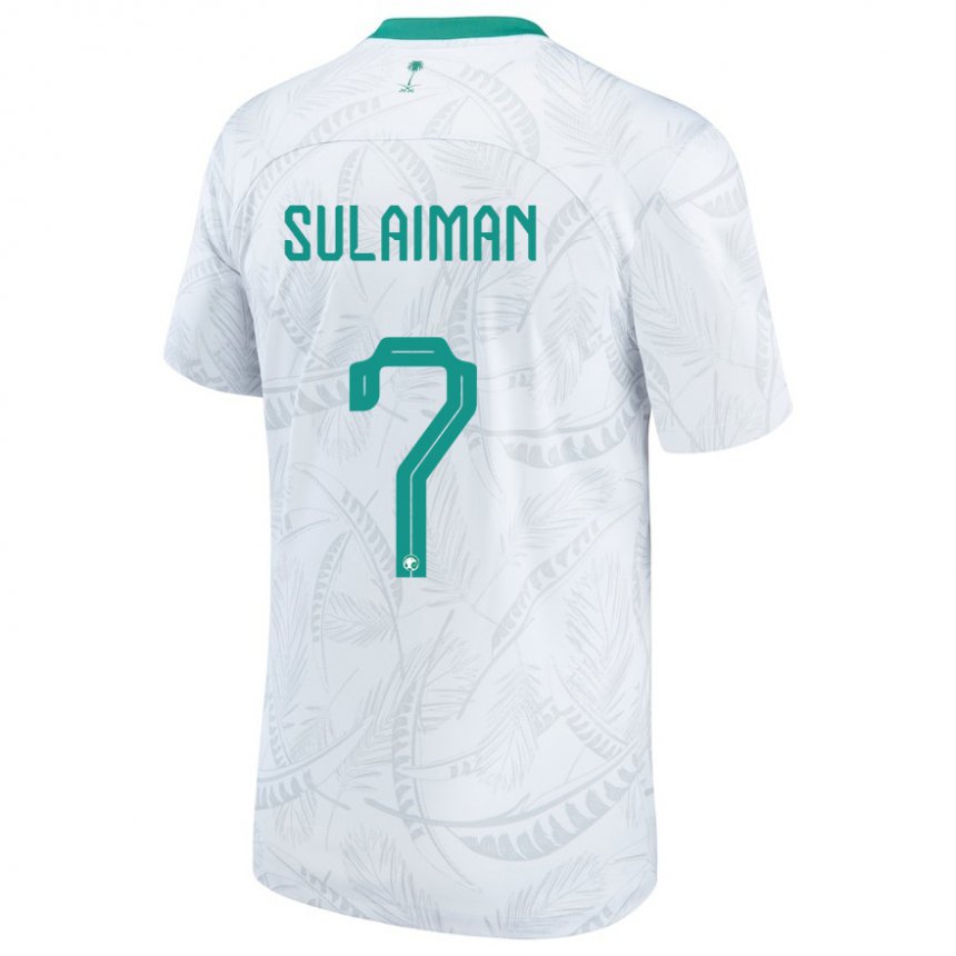 Kvinder Saudi-arabiens Mohammed Sulaiman #7 Hvid Hjemmebane Spillertrøjer 22-24 Trøje T-shirt