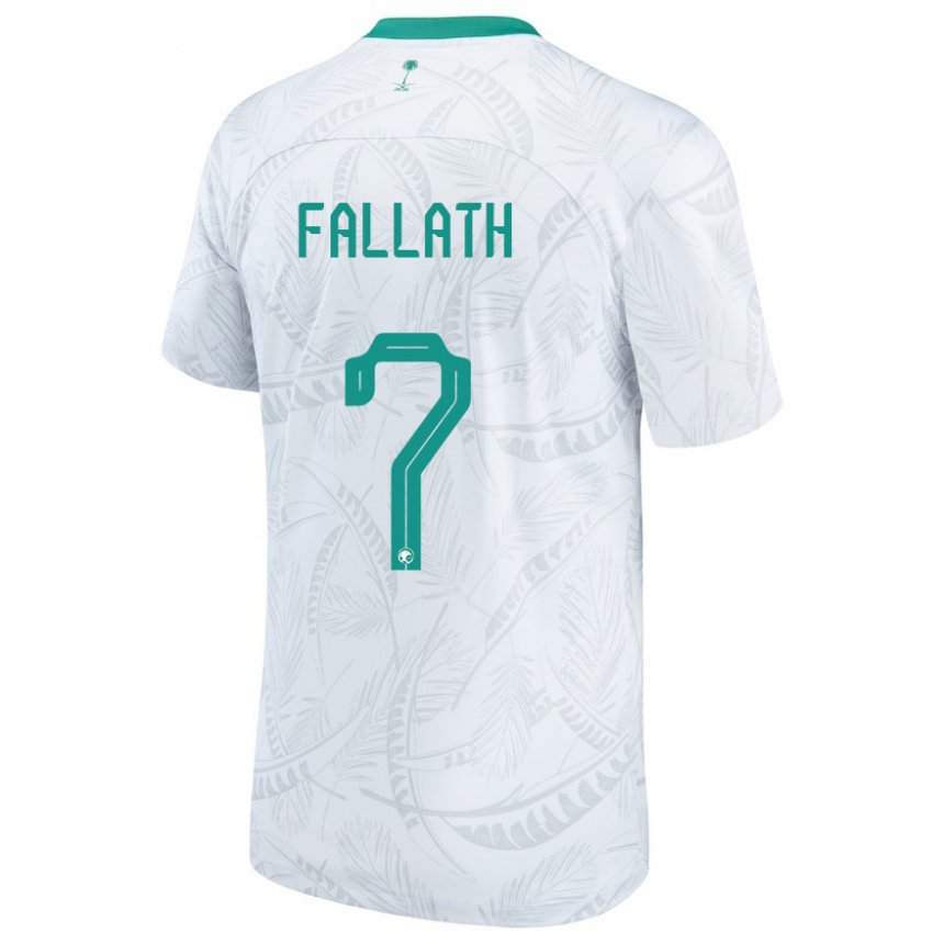 Kvinder Saudi-arabiens Fahad Fallath #7 Hvid Hjemmebane Spillertrøjer 22-24 Trøje T-shirt