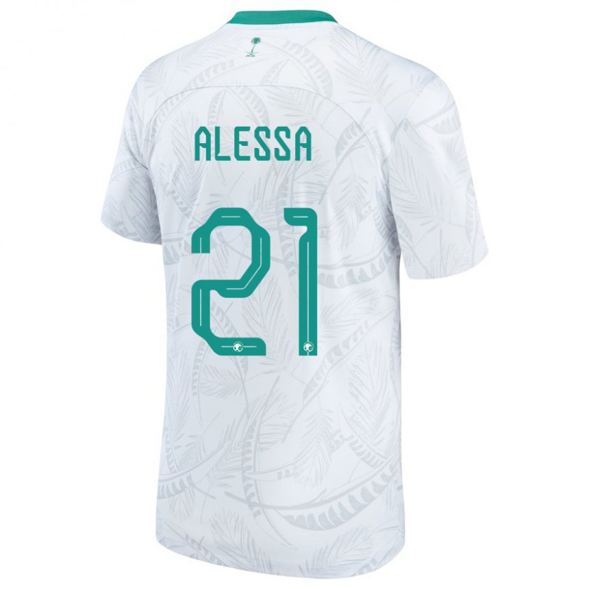 Kvinder Saudi-arabiens Mohammed Alessa #21 Hvid Hjemmebane Spillertrøjer 22-24 Trøje T-shirt