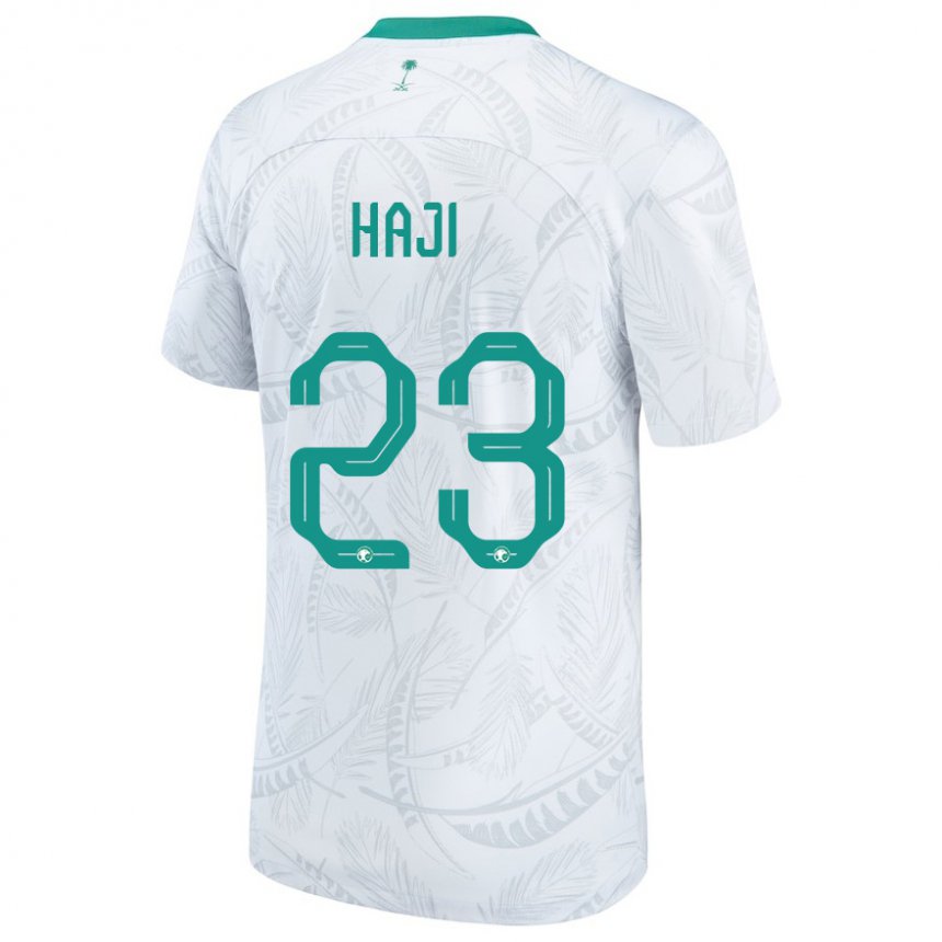Kvinder Saudi-arabiens Talal Haji #23 Hvid Hjemmebane Spillertrøjer 22-24 Trøje T-shirt