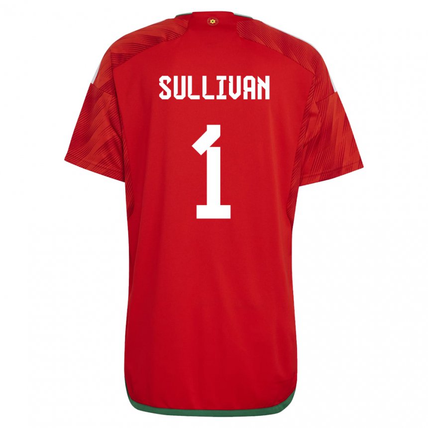 Kvinder Wales Laura O Sullivan #1 Rød Hjemmebane Spillertrøjer 22-24 Trøje T-shirt