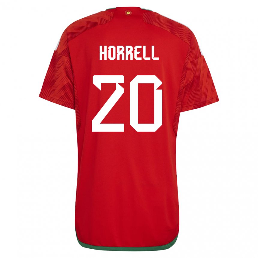 Kvinder Wales Grace Horrell #20 Rød Hjemmebane Spillertrøjer 22-24 Trøje T-shirt