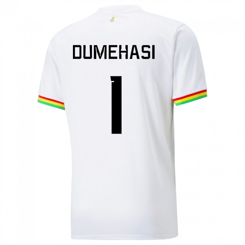 Kvinder Ghanas Fafali Dumehasi #1 Hvid Hjemmebane Spillertrøjer 22-24 Trøje T-shirt