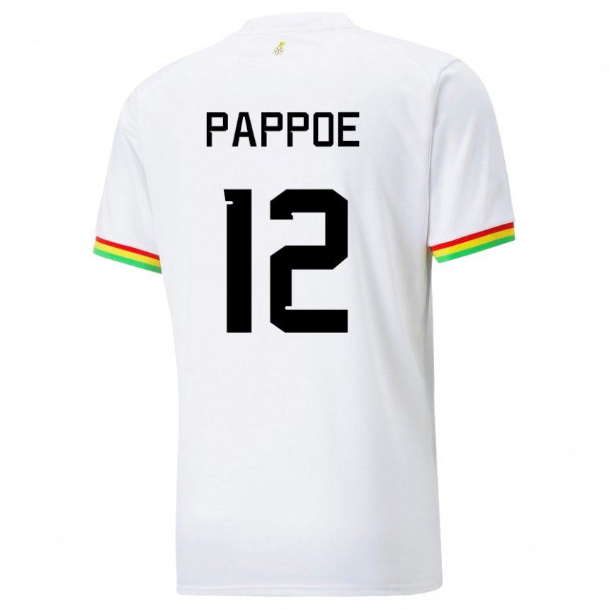 Kvinder Ghanas Isaac Pappoe #12 Hvid Hjemmebane Spillertrøjer 22-24 Trøje T-shirt