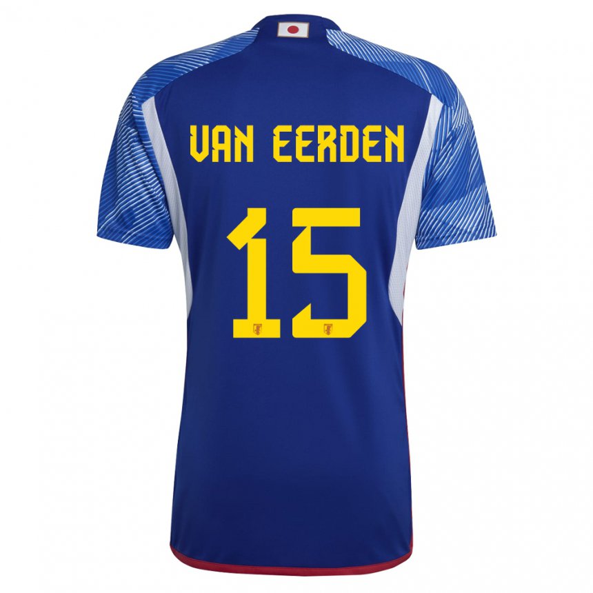 Kvinder Japans Shawn Van Eerden #15 Kongeblå Hjemmebane Spillertrøjer 22-24 Trøje T-shirt