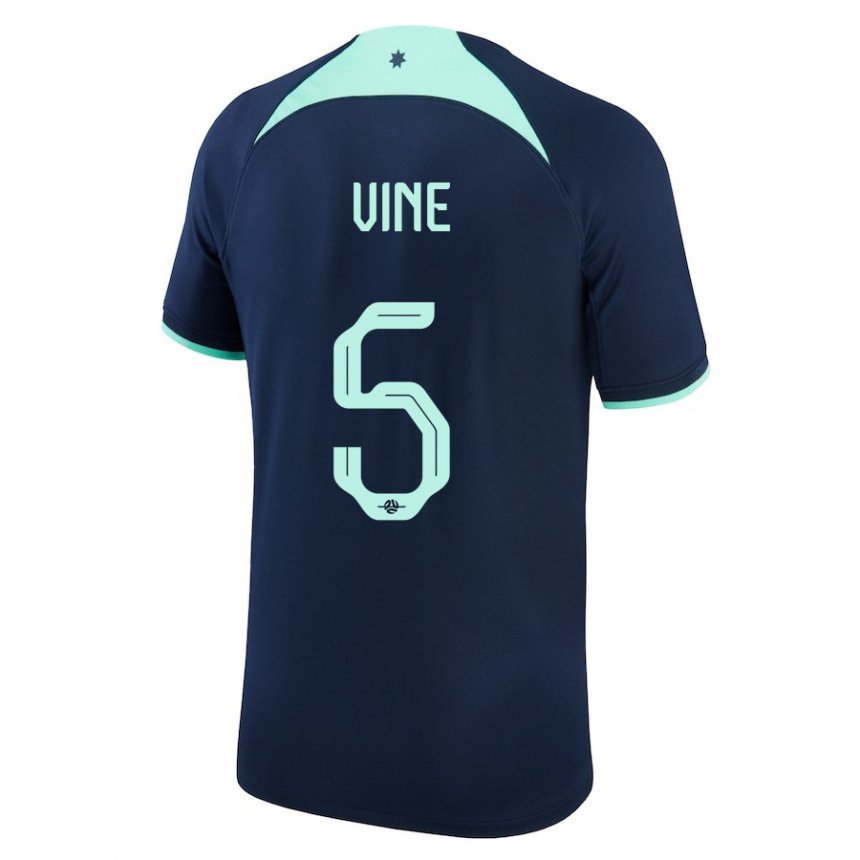 Kvinder Australiens Cortnee Vine #5 Mørkeblå Udebane Spillertrøjer 22-24 Trøje T-shirt