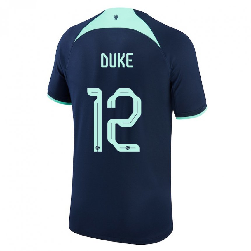 Kvinder Australiens Mitch Duke #12 Mørkeblå Udebane Spillertrøjer 22-24 Trøje T-shirt