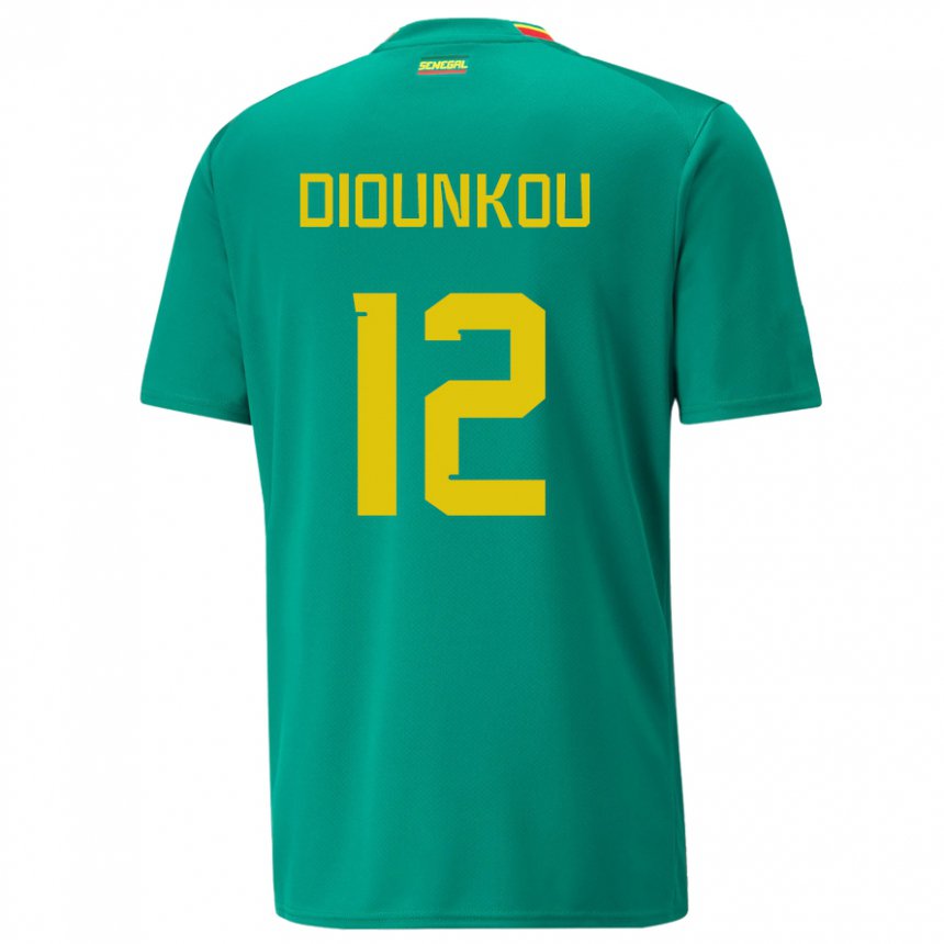 Kvinder Senegals Alpha Diounkou #12 Grøn Udebane Spillertrøjer 22-24 Trøje T-shirt