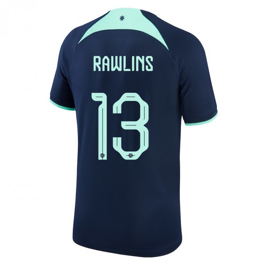 Kvinder Australiens Joshua Rawlins #13 Mørkeblå Udebane Spillertrøjer 22-24 Trøje T-shirt