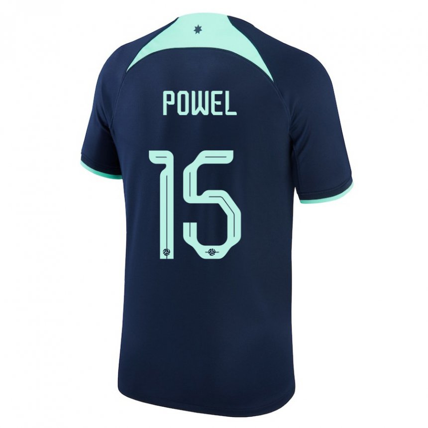 Kvinder Australiens Izaack Powel #15 Mørkeblå Udebane Spillertrøjer 22-24 Trøje T-shirt