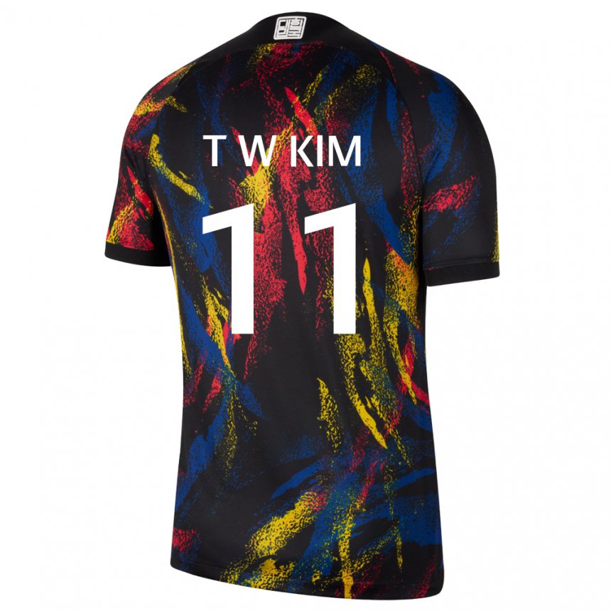 Kvinder Sydkoreas Kim Tae Wook #11 Flerfarvet Udebane Spillertrøjer 22-24 Trøje T-shirt