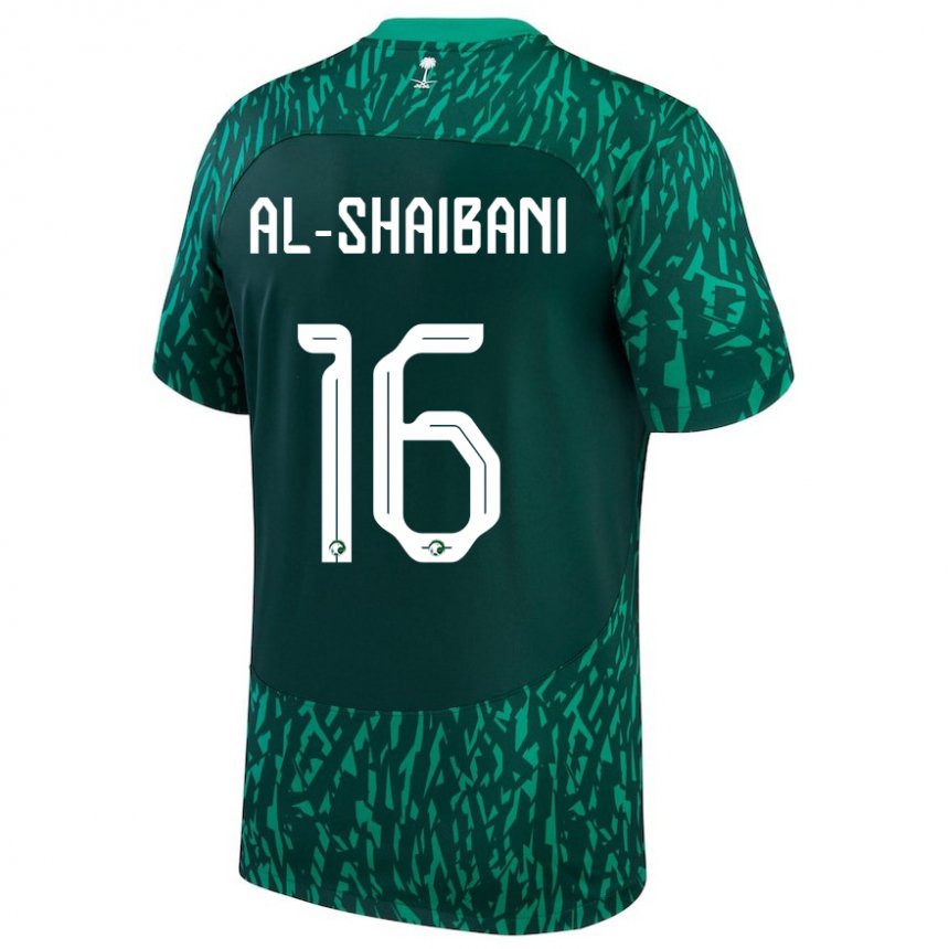 Kvinder Saudi-arabiens Asrar Al Shaibani #16 Dark Grøn Udebane Spillertrøjer 22-24 Trøje T-shirt