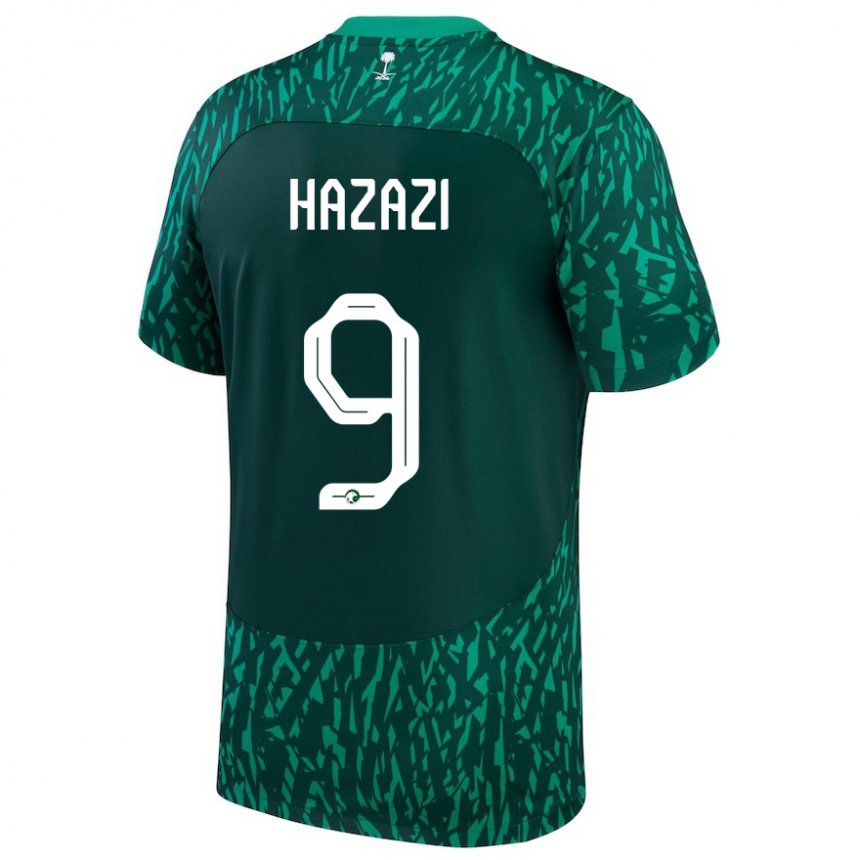 Kvinder Saudi-arabiens Sulaiman Hazazi #9 Dark Grøn Udebane Spillertrøjer 22-24 Trøje T-shirt