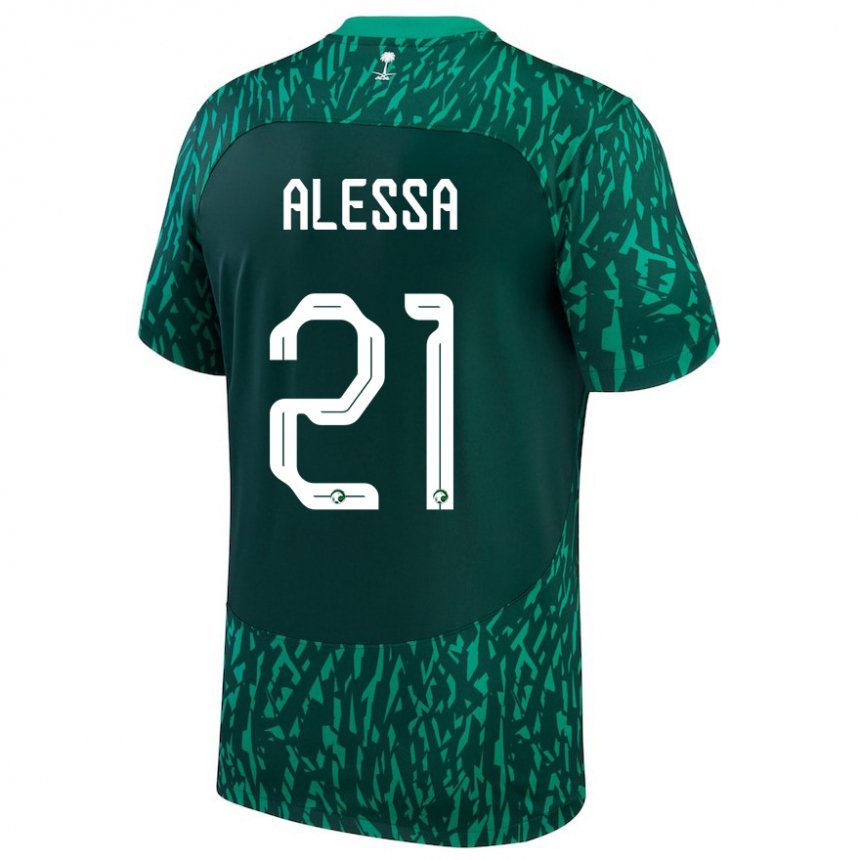 Kvinder Saudi-arabiens Mohammed Alessa #21 Dark Grøn Udebane Spillertrøjer 22-24 Trøje T-shirt