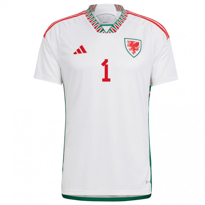 Kvinder Wales Jo Price #1 Hvid Udebane Spillertrøjer 22-24 Trøje T-shirt
