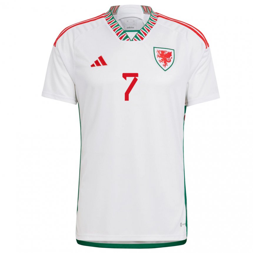 Kvinder Wales Helen Ward #7 Hvid Udebane Spillertrøjer 22-24 Trøje T-shirt